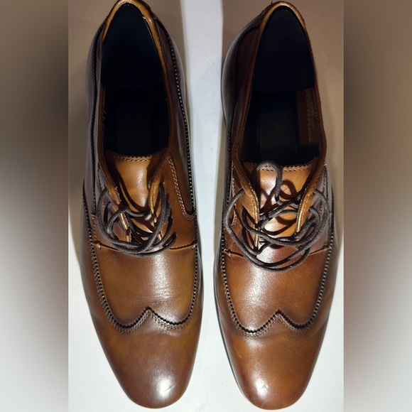 Steve Madden Trevie Brown Leather Wingtips 8M Formal Work Business Casual Dress - Picture 2 of 5